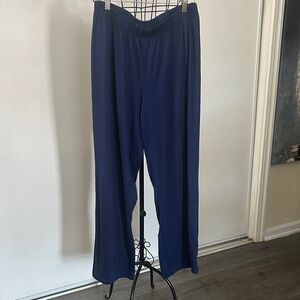 Muk Luks Navy Wide-Leg Pull-On Pants Size M